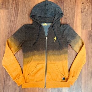 Aviator Nation bolt ombré zip hoodie